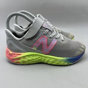 New Balance Fresh Foam Arishi v4 Kids Size 12 M Gray Bungee Lace Top Strap Shoes